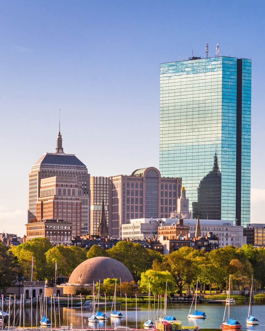 aerial view of boston