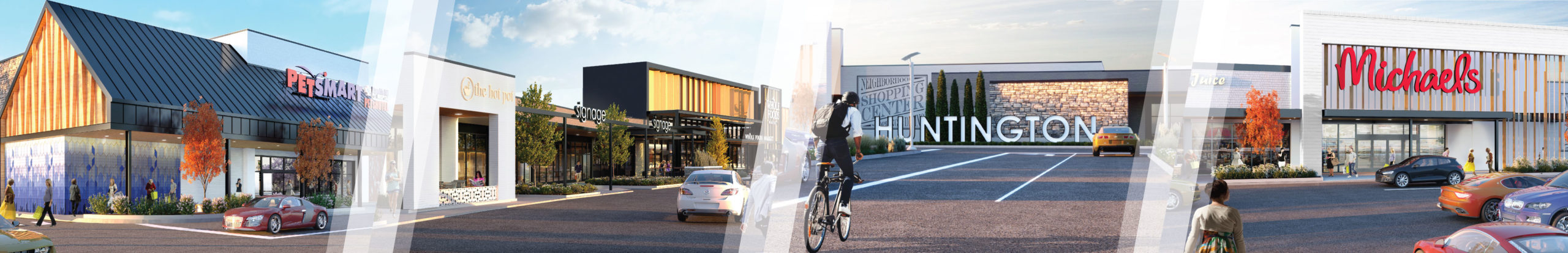 Collage of redevelopment renderings