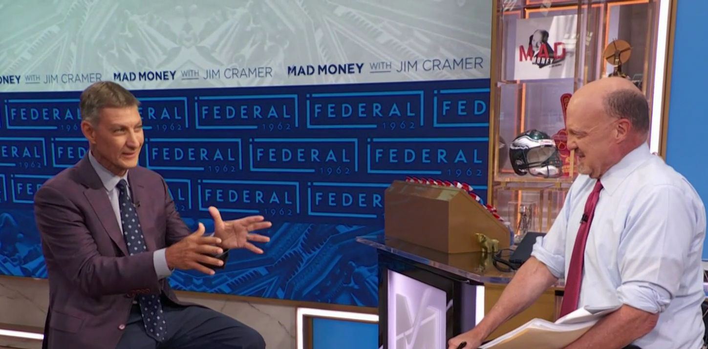 Don Wood being interviewed by Jim Cramer on Mad Money